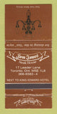 Matchbook Cover - Tom Jones Steak House Toronto ON WEAR 30 Strike