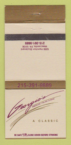 Matchbook Cover - Georgio's Italian Restaurant Wescosville PA 30 Strike
