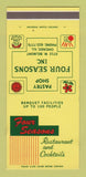 Matchbook Cover - Four Seasons Restaurant Chicago IL SAMPLE 30 Strike