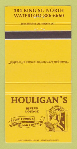 Matchbook Cover - Houligan's Restaurant Waterloo ON 30 Strike