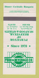 Matchbook Cover - New England Food and Beverage West Haven Guilford CT 30 Strike