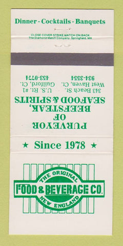 Matchbook Cover - New England Food and Beverage West Haven Guilford CT 30 Strike