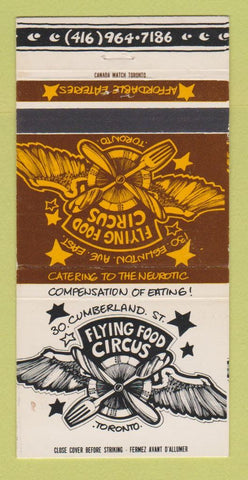 Matchbook Cover - Flying Food Circus Toronto ON 30 Strike