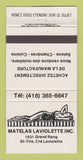 Matchbook Cover - Matelas Laviolette QC girlie 30 Strike