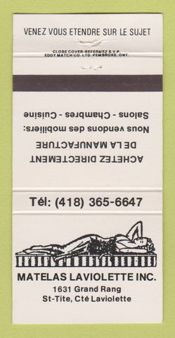 Matchbook Cover - Matelas Laviolette QC girlie 30 Strike