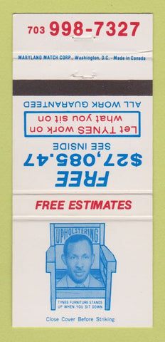 Matchbook Cover - Tynes Upholstery Furniture 30 Strike
