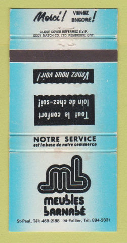 Matchbook Cover - Meubles Barnabe St Vallier QC WEAR 30 Strike