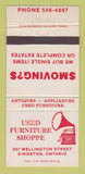 Matchbook Cover - Used Furniture Shoppe Kingston ON 30 Strike
