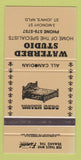 Matchbook Cover - Waterbed Studio ST John's NF GOLD 30 Strike