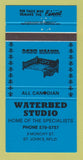 Matchbook Cover - Waterbed Studio ST John's NF BLUE 30 Strike