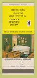 Matchbook Cover - Kroehler Furniture Wright Shawano WI 30 Strike