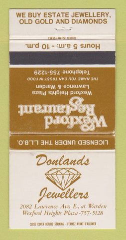 Matchbook Cover - Wexford Restaurant Jewelry Toronto ON WEAR 30 Strike