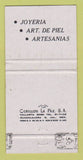 Matchbook Cover - Oyeria Margarita Jewelry Art Acapulco Mexico 30 Strike