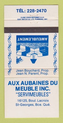 Matchbook Cover - Aux Aubaines Furniture St George QC 30 Strike