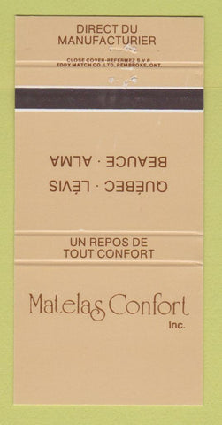 Matchbook Cover - Matelas Confort Levis Beauce Alma QC 30 Strike