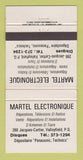 Matchbook Cover - Martel Electronics Valleyfield QC WEAR 30 Strike