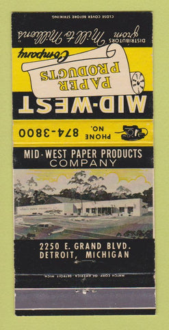 Matchbook Cover - Mid West Paper Products Detroit MI 30 Strike