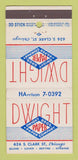 Matchbook Cover - Dwight Bros Paper Company Chicago IL  30 Stick