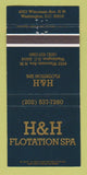 Matchbook Cover - H&H Flotation Spa Washington DC 30 Strike