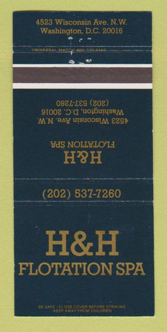 Matchbook Cover - H&H Flotation Spa Washington DC 30 Strike