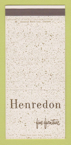Matchbook Cover - Hernedon Furniture High Point NC Grand Rapids 30 Strike