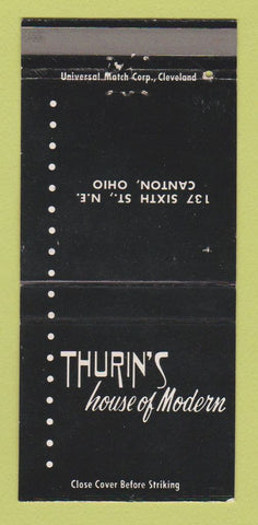 Matchbook Cover - Thurin's House of Modern Canton OH Furniture WEAR 30 Strike