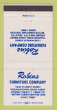 Matchbook Cover - Robins Furniture Company Youngstown OH 30 Strike