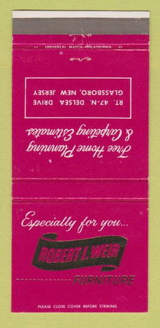 Matchbook Cover - Robert Weir Furniture Glassboro NJ 30 Strike