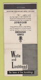 Matchbook Cover - Wylie and Lochhead Furniture UK England WEAR 30 Strike