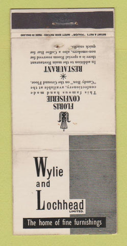 Matchbook Cover - Wylie and Lochhead Furniture UK England WEAR 30 Strike