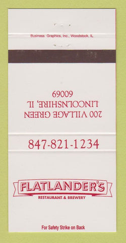 Matchbook Cover - Flatlander's Restaurant Lincolnshire IL 30 Strike