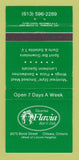 Matchbook Cover - Taverna Flavia Bar Deli Ottawa ON 30 Strike