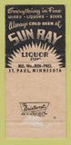 Matchbook Cover - Sun Ray Liquor Store St Paul MN WORN BACK 30 Strike