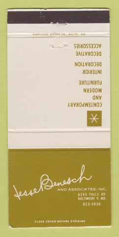 Matchbook Cover - Jesse Benesch Furniture Baltimore MD 30 Strike