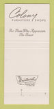Matchbook Cover - Colony Furniture Shops Charlotte NC 30 Strike