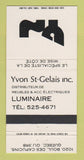 Matchbook Cover - Yvon St Gelais Furniture Quebec QC 30 Strike