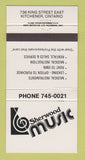 Matchbook Cover - Sherwood Music Instruments Kitchener ON 30 Strike