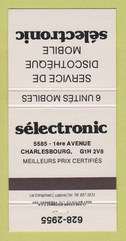 Matchbook Cover - Selectronic DJ? Charlesbourg QC #1 30 Strike