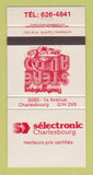Matchbook Cover - Selectronic Charlesbourg QC Stereo #2 WEAR 30 Strike