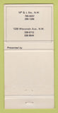 Matchbook Cover - Record and Tape Ltd Music Washington DC? WEAR 30 Strike