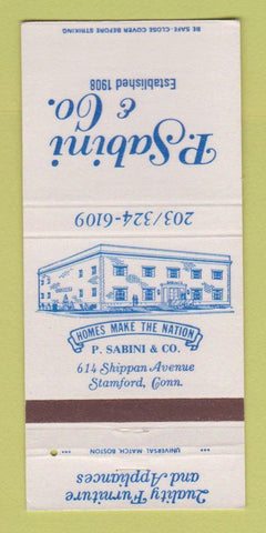 Matchbook Cover - P Sabini Furniture Appliances Stamford CT 30 Strike