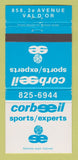 Matchbook Cover - Corbeeil Sports Val D'Or QC 30 Strike