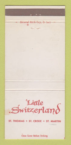 Matchbook Cover - Little Switzerland St Thomas Croix Martin VI WEAR 30 Strike