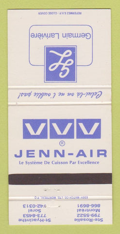 Matchbook Cover - Jenn Air Germain Lariviere Montreal Soreal QC 30 Strike