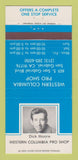 Matchbook Cover - Western Columbia Pro Shop San Gabriel CA Dick Moore 30 Strike