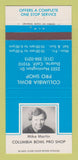 Matchbook Cover - Western Columbia Pro Shop San Gabriel CA Mike Martin 30 Strike