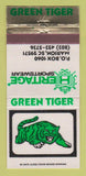 Matchbook Cover - Green Tiger Heritage Sportswear Marion SC 30 Strike