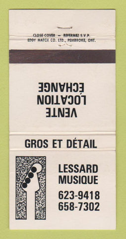 Matchbook Cover - Lessard Musique Music QC WEAR 30 Strike