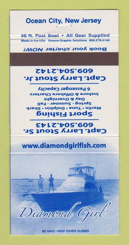 Matchbook Cover - Diamond Girl Ocean City NJ Sport Fishing 30 Strike