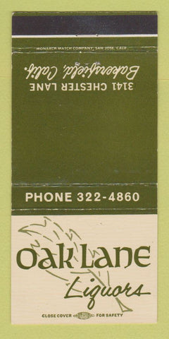 Matchbook Cover - Oak Lane Liquors Bakersfield CA 30 Strike